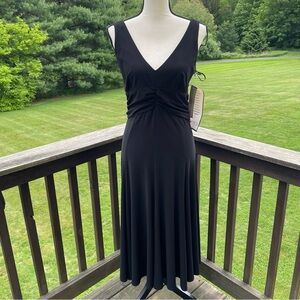 Eliza J little black dress fit flare cocktail formal ruching classic lbd nwt 10
